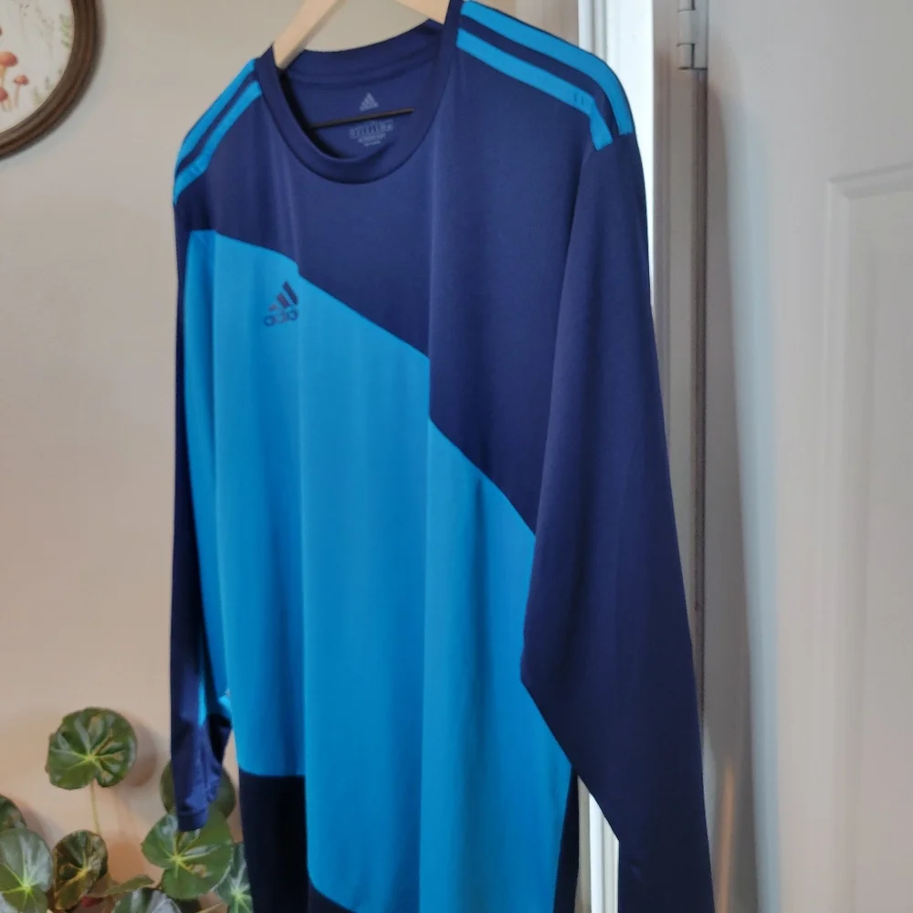 Adidas Squadra 21 Goalkeeper Jersey Navy Blue/Aqua Longsleeve Shirt, Size‎ XL